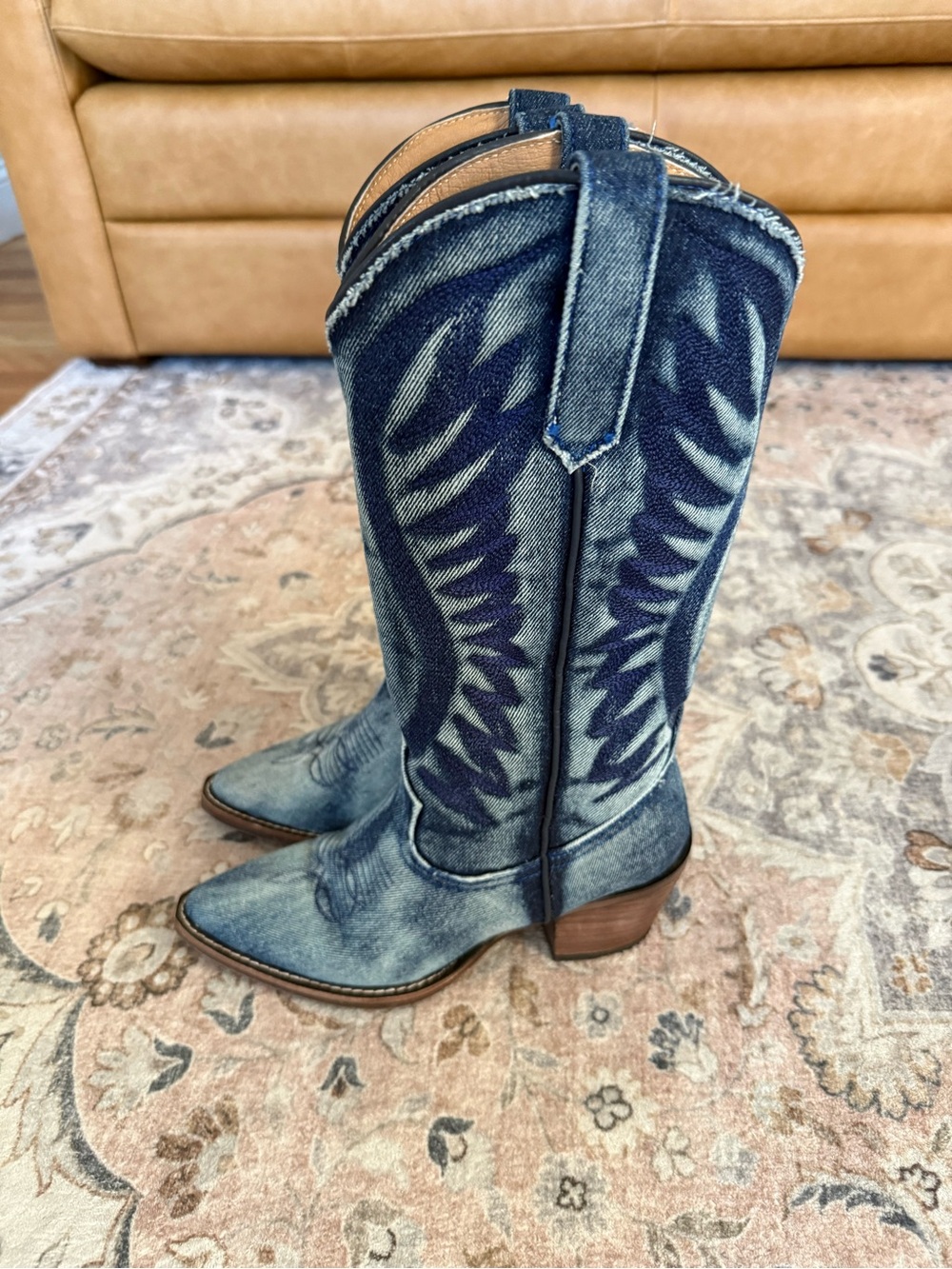 LIKE NEW Denim Western Boots - Steve Madden - Picture 2 of 6